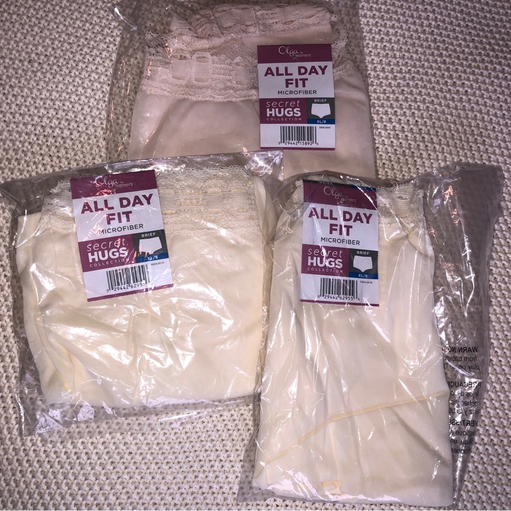 NWT Olga Secret Hugs Briefs Underwear Cream XL/8